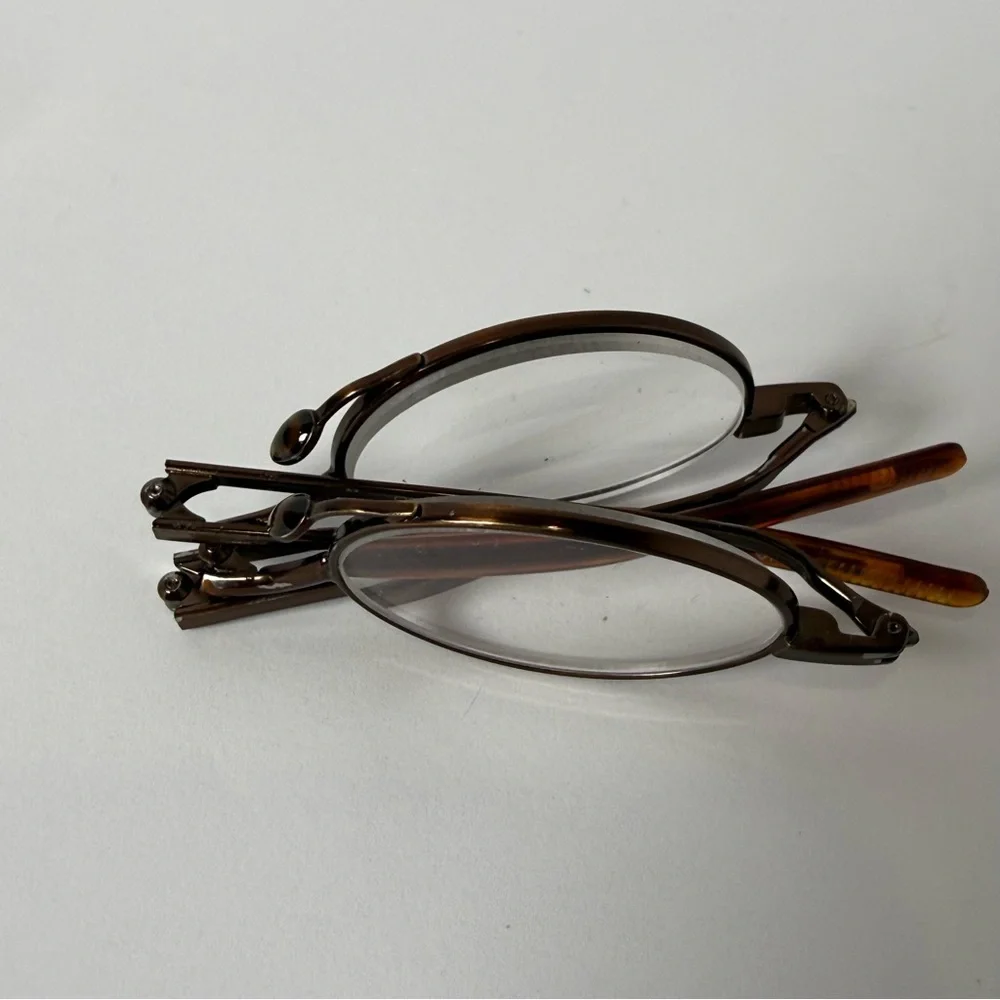 Flapjacks Folding Reading glasses with Case +2.00 Vintage Readers Orbiter I